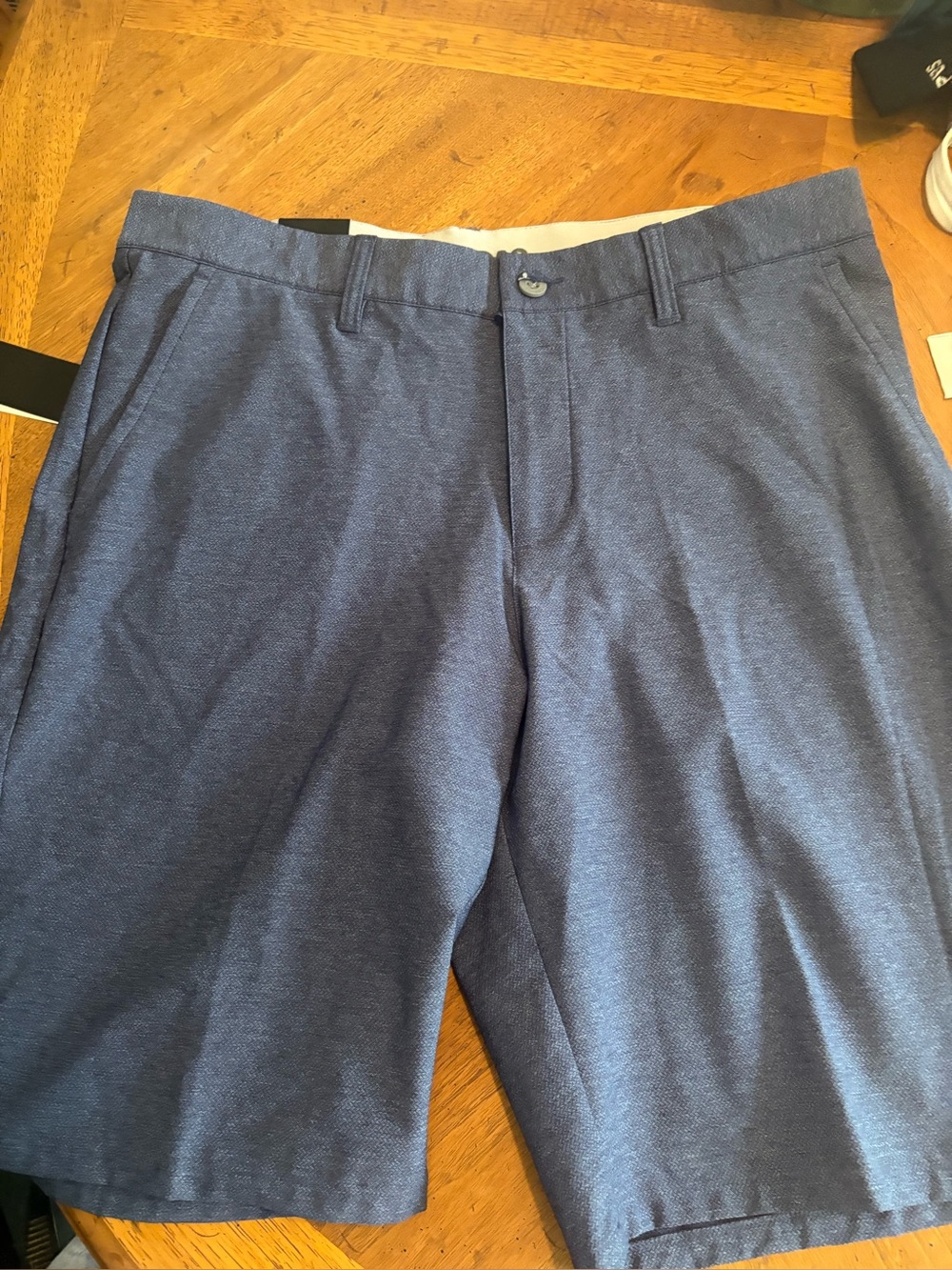Adidas Golf Verst Oxford Shorts — Navy Heather, Size 35", NWT